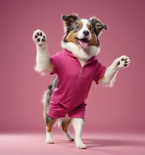 Photo dog puppy pet animal a dog in a pink shirt