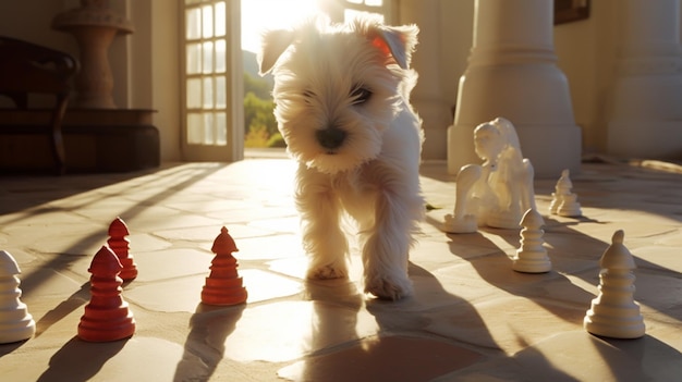 写真 犬の子犬が寝ている間におもちゃで遊んでいます