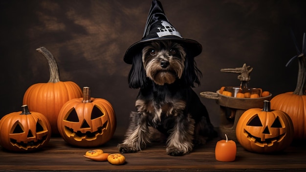 Dog ready for halloween