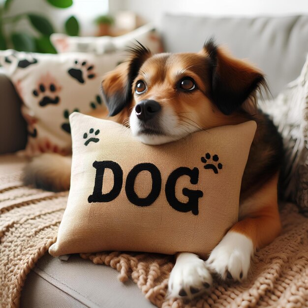 Dog Relaxing on the Sofa