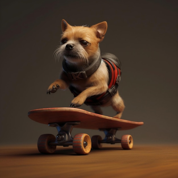 Dog Riding a Skateboard Generative AI