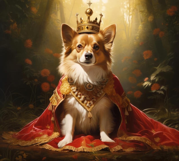 A dog in royal attire