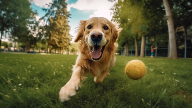 dog running in the park