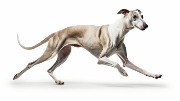 Photo dog running on white background