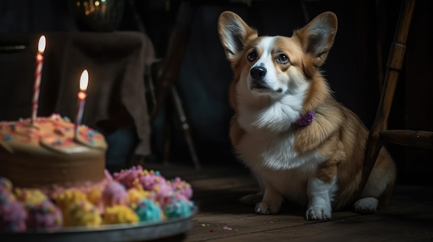 犬の誕生日パーティー ペットと過ごす休日 ポストカード AIが生成したテキスト画像のスペース