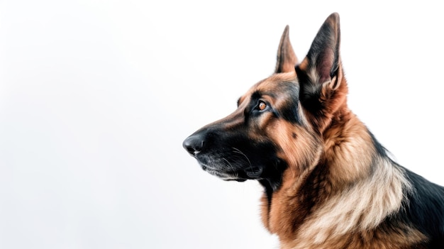 A dog's head is shown with a white background.