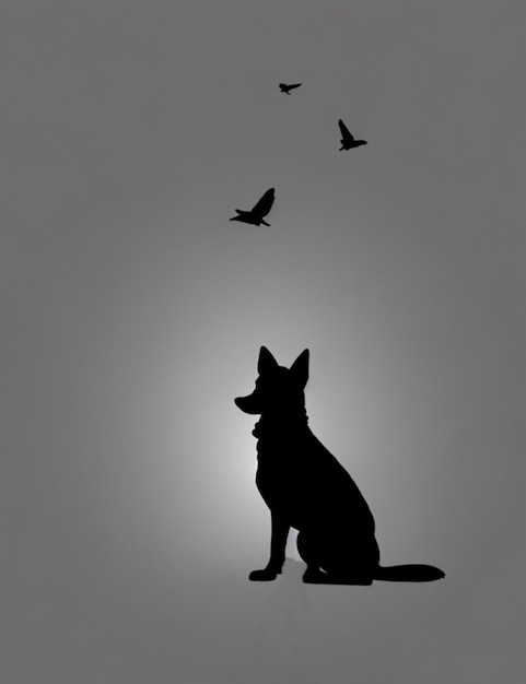 Dog silhouette art Pet illustration