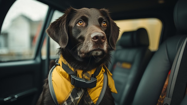 Dog Sitting in the Back Seat of a Car