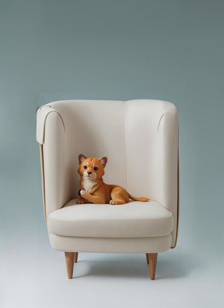 a dog sitting in a chair