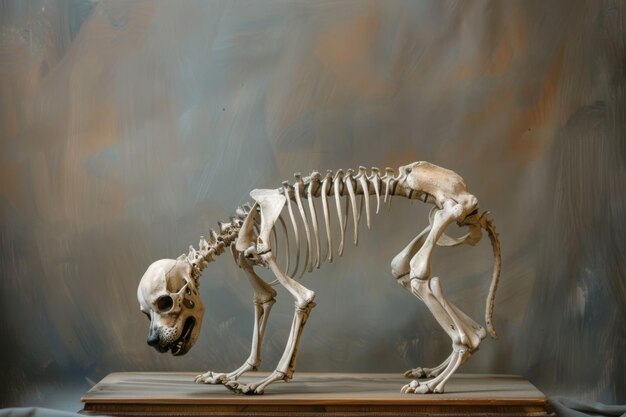 Photo dog skeleton academic study vintage