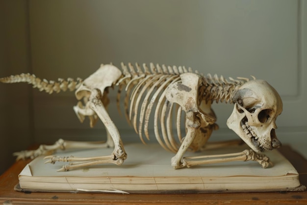 Photo dog skeleton academic study vintage