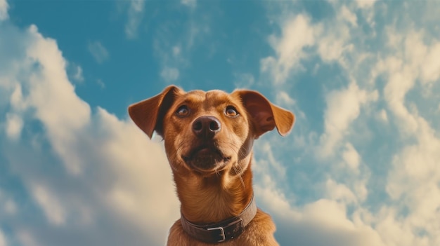 雲のある空の犬