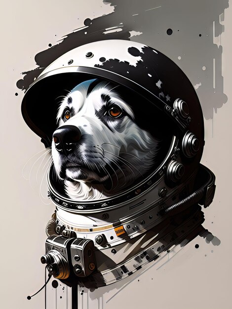 A dog in a spacesuit