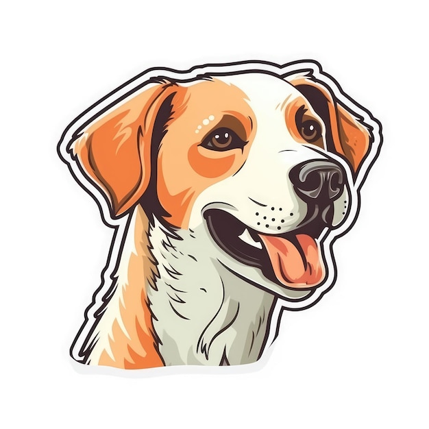 Dog sticker isolated ai generated