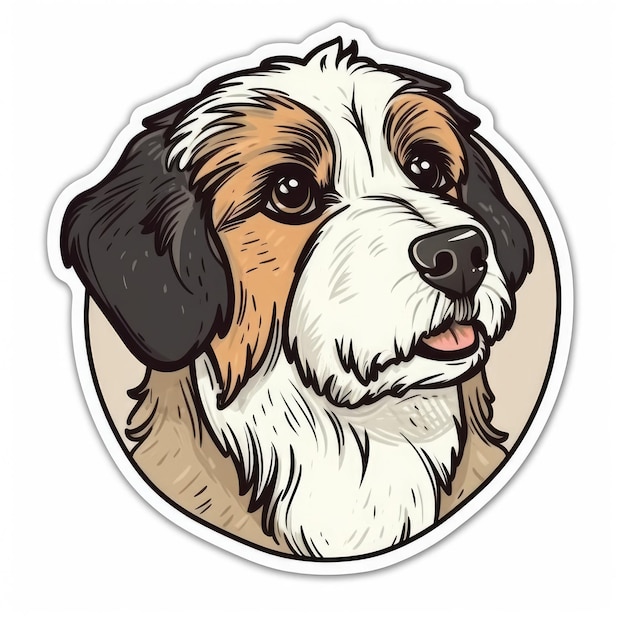 Dog sticker isolated ai generated