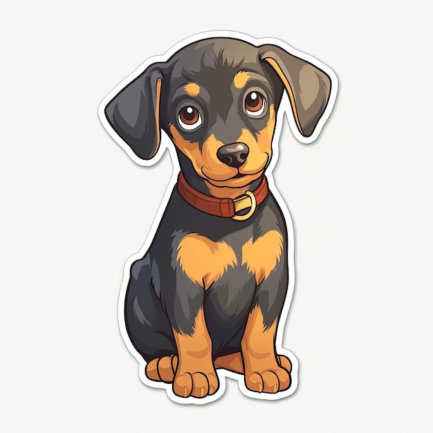 A dog sticker that says'dachshund'on it