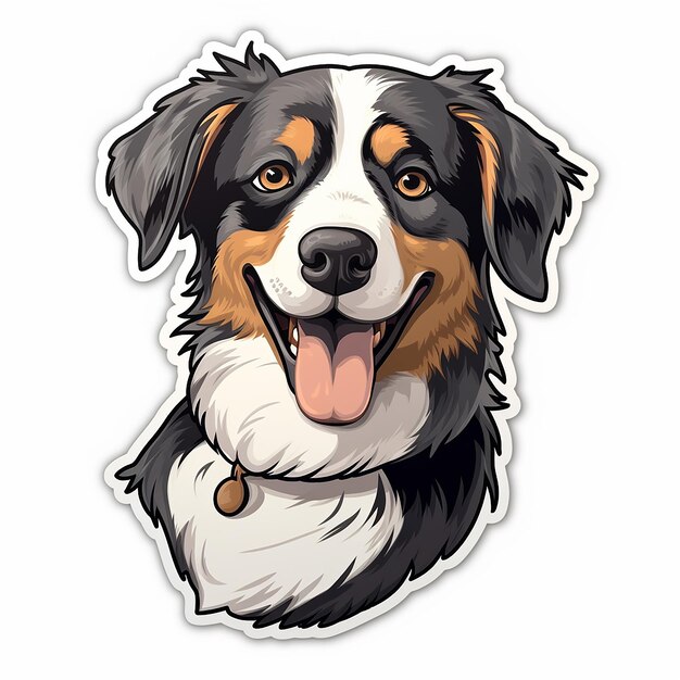 Photo dog sticker vector and line art