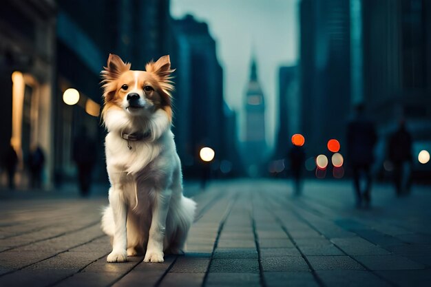 背面に犬の文字が書かれた通りにある犬