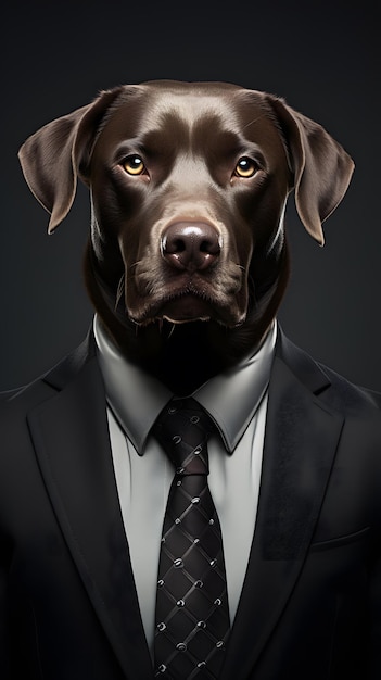 a dog in a suit