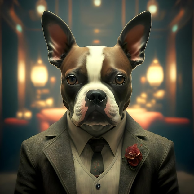 dog in a suit