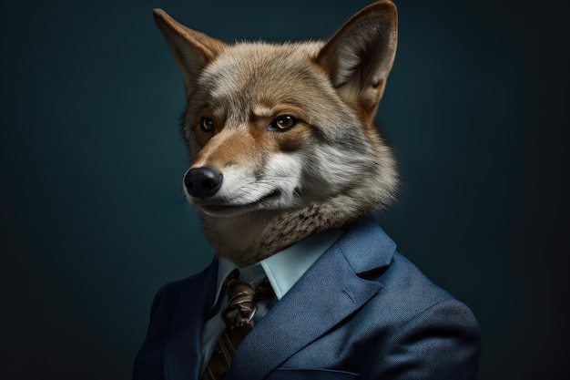 A dog in a suit