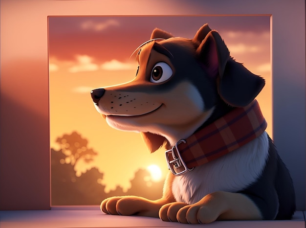 A Dog at Sunset