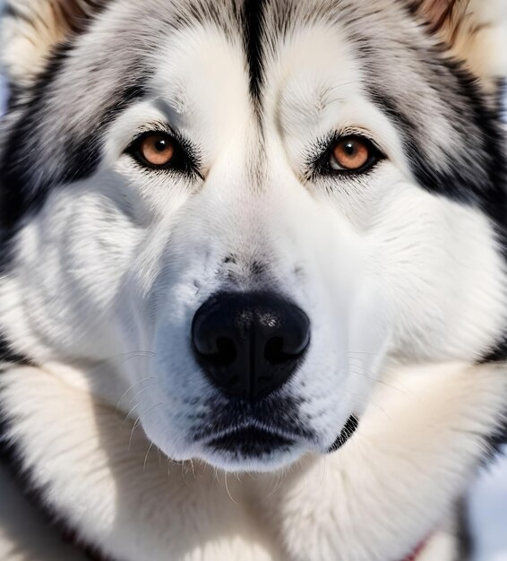 Photo a dog that has a black nose and a white nose