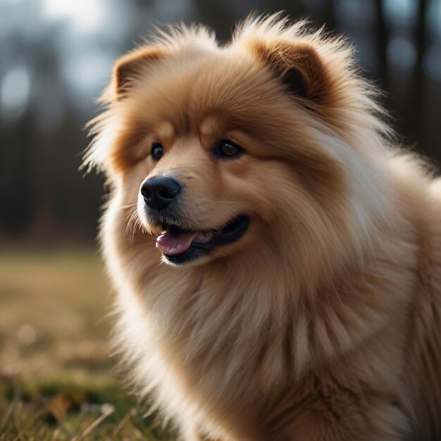 Photo a dog that is sitting in the grass