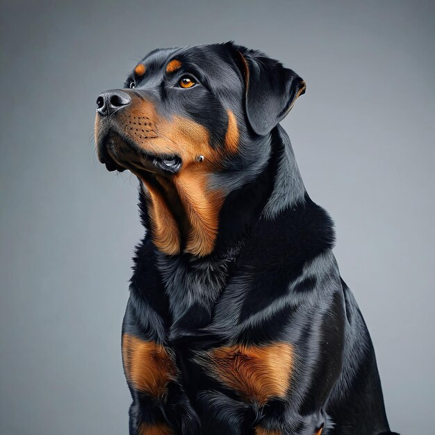 Photo a dog that is wearing a black and orange coat