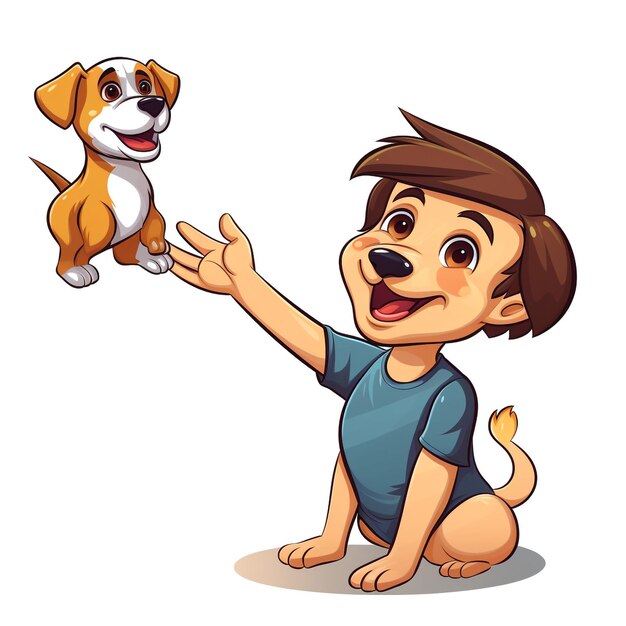 Photo dog throwing gesture cartoon style emoji