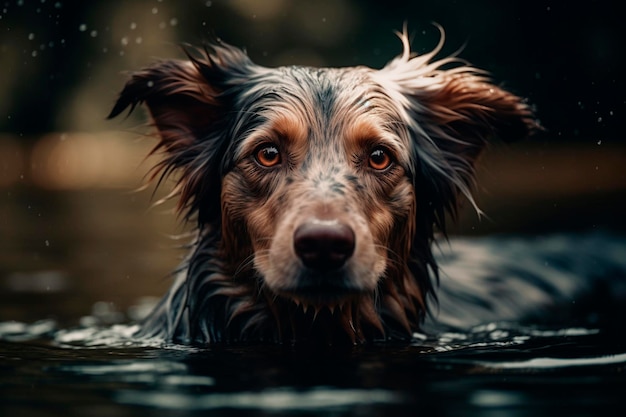 水の中の犬 生成 AI