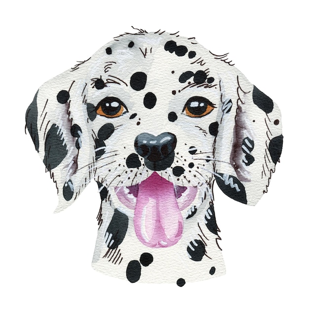 Dog watercolor illustration