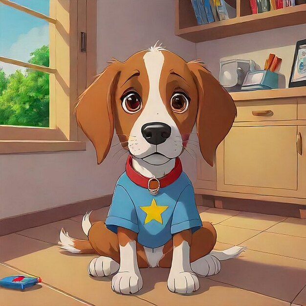 Photo a dog wearing a blue shirt that says star on it