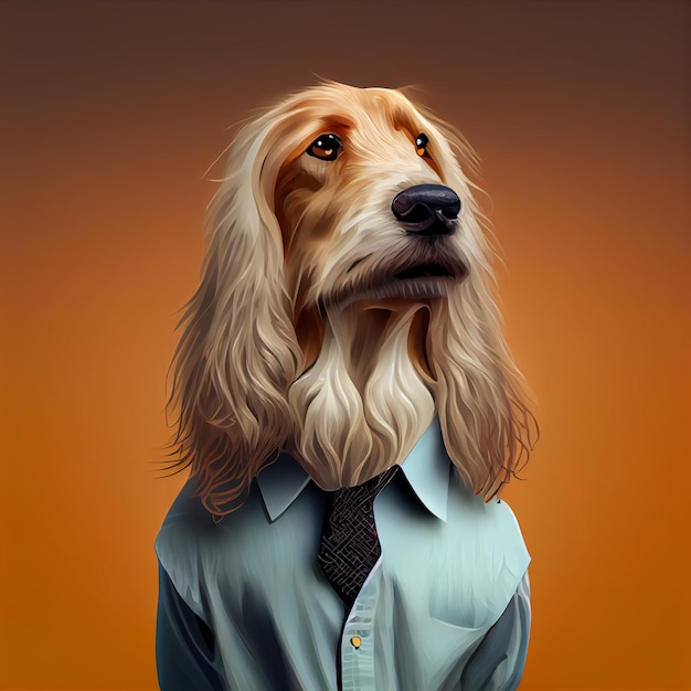 A dog wearing clothes like a boss nft art generative ai