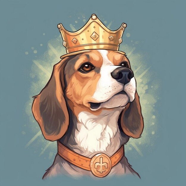 a dog wearing a crown with the word " i'm a " on it.