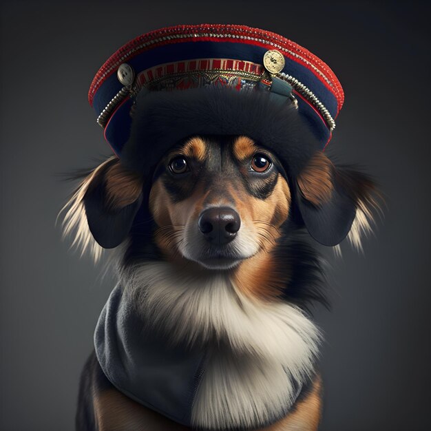 dog wearing a hat