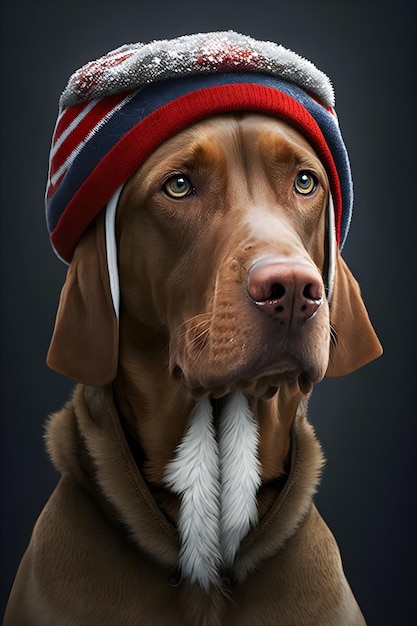 dog wearing a hat