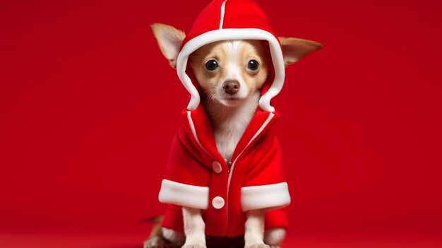 Dog wearing santa hat hd 8k wallpaper stock photographic image