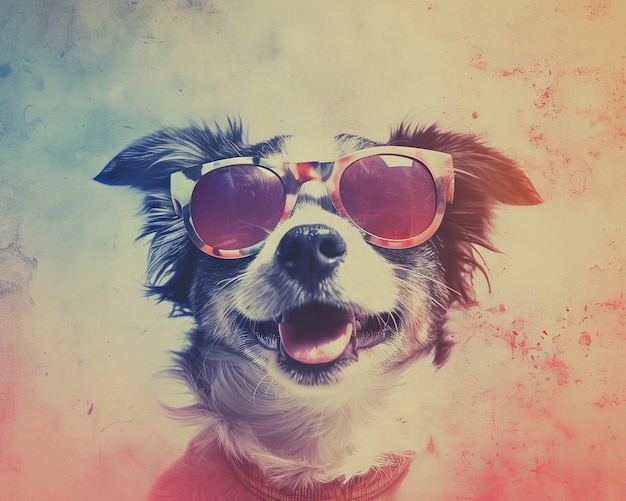 Photo a dog wearing sunglasses