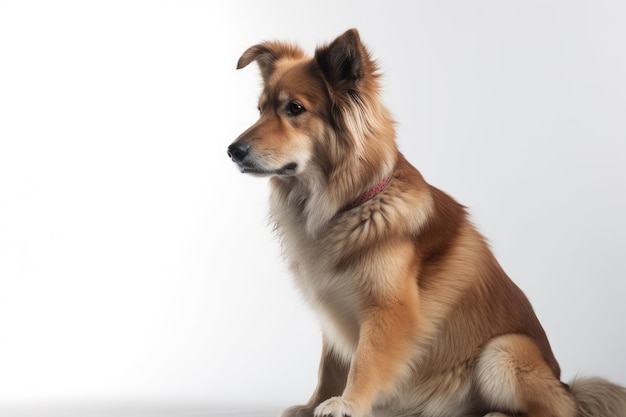 Dog on white background full body with free space