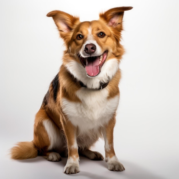 Dog on white background