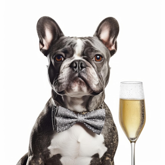 dog with alcohol drink cute dog cerebration concept