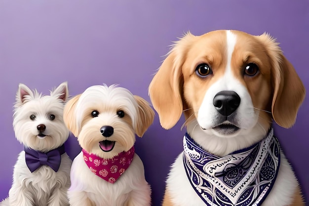 A dog with a bandana around its neck