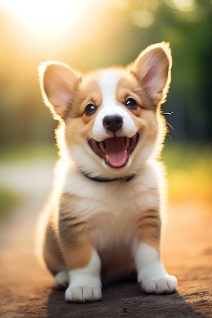 Photo a dog with a big smile on its face