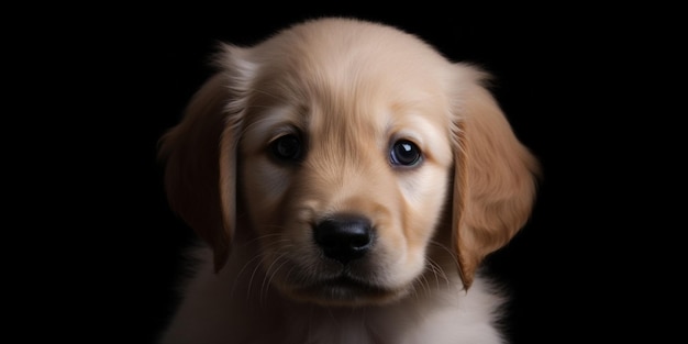 A dog with a black background