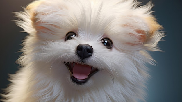 黒い鼻とピンクの舌の犬で "犬"という言葉が書かれています
