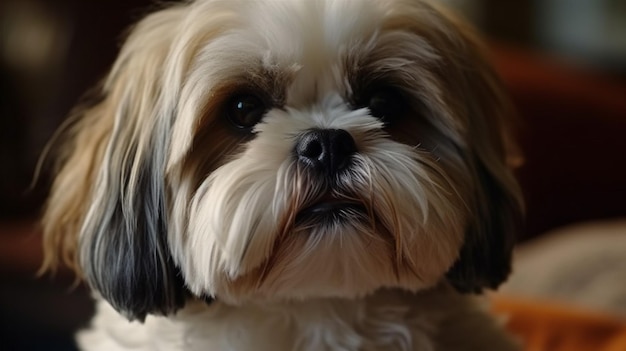 A dog with a black nose and a white face