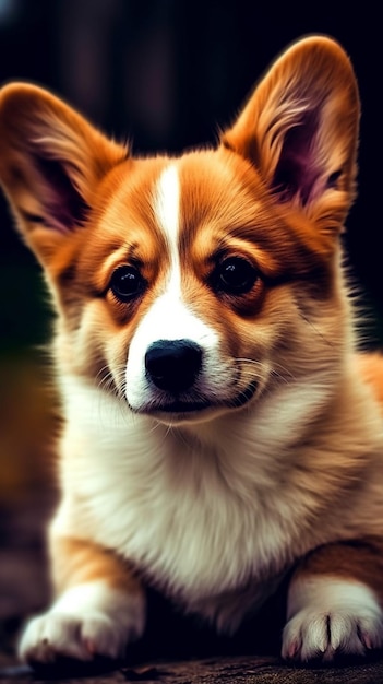 黒い鼻と顔に白い斑点のある犬