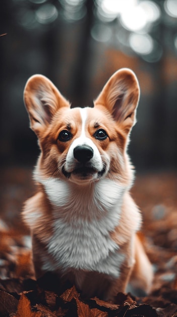 A dog with a black nose and white paws sits in a field.