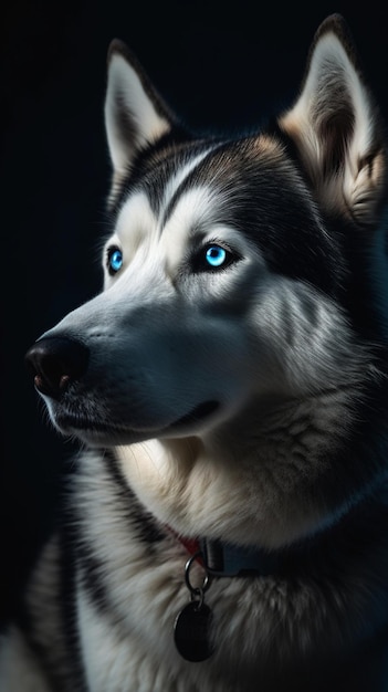 A dog with blue eyes